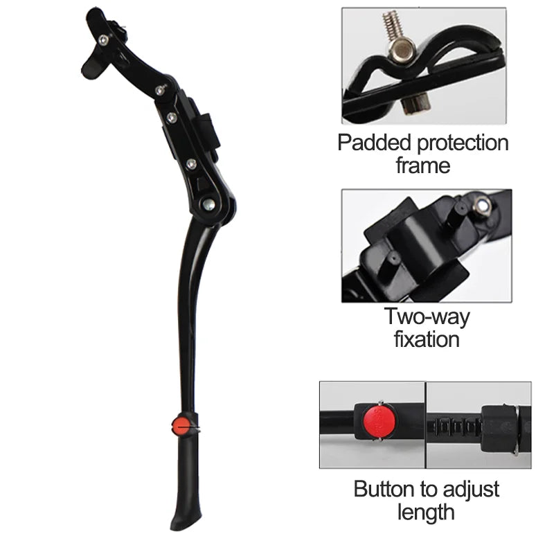 NEW MTB Road Bicycle Kick Stand Aluminum Kickstand 24/26/27.5/29/700C Adjustable Mountain Bike Support Side Rear Parking Rack Bicycle Parts Spares Accessories Sports Supplies