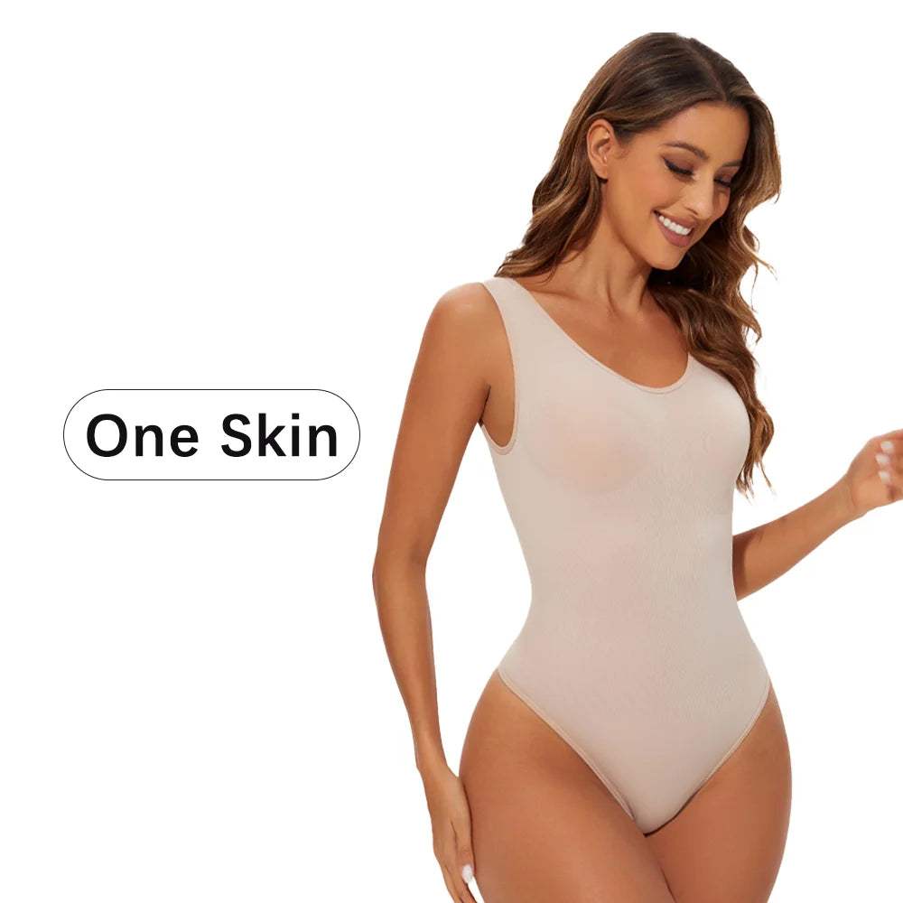 NEW Arrivals 3PCS Set S-2XL Women's Sexy Thong Shapewear Bodysuit Seamless Body Shaper Body Shaping Slimming Wide Shoulder Strap Thong Underwear Shapers