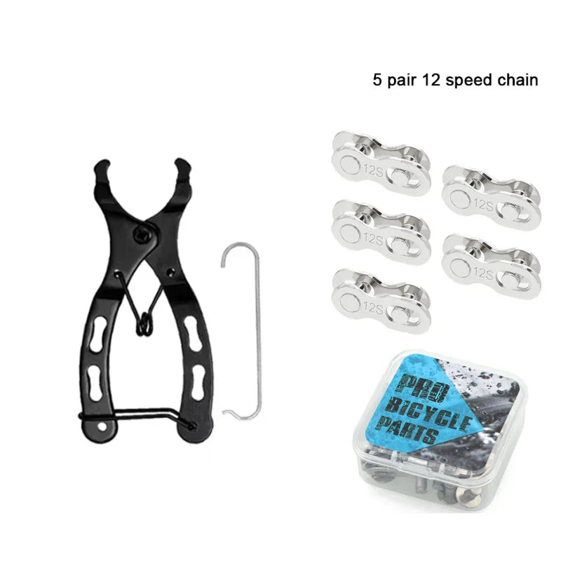 NEW Arrivals 12PCS Set Bicycle Repair Tool Set Chain Wear Checker 6/7/8/9/10/11 Speed Joint Magic Buckle MTB Chain Link Plier Bike Buckle Chain Breaker Cycling Accessories Sports Supplies