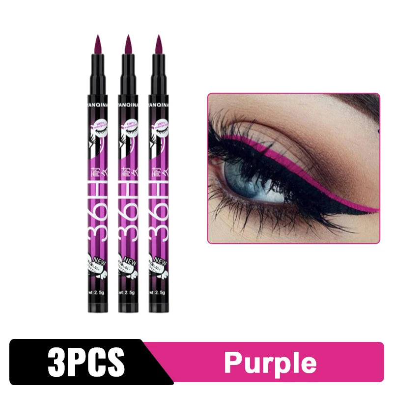 Liquid Eyeliner Quick-Dry Waterproof Eyeliner Pencil 36H Long-Lasting Black Liquid Eye Liner Pen Makeup Cosmetics Tool Beauty
