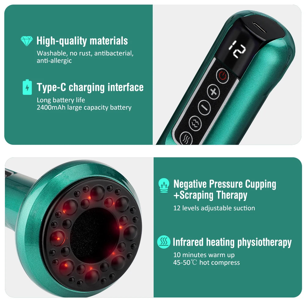 NEW Korean Handheld Rechargeable Magnetic Cupping Massager Cellulite Fat Suction Machine for Body Sculpting Belly Cellulite Massage