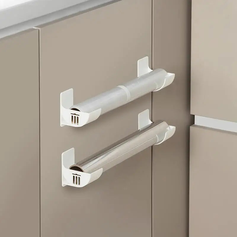 4pcs Kitchen Bath Wall Mount Plastic Poly Trash Waste Bag Roll Holder Dispenser Freshness Film Roll Storage Rack for Closet