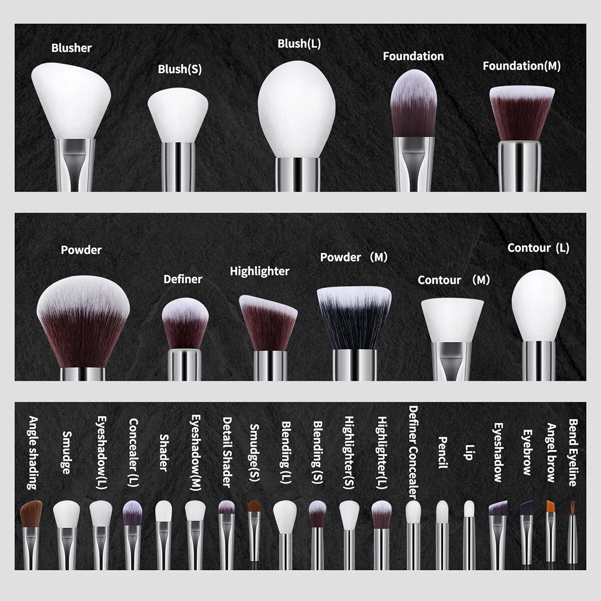 30PCs Professional Makeup Brushes Set Cosmetic Beauty Tools Foundation Eyeshadow Concealer Blend Brushes Fluffy Bristle Powder