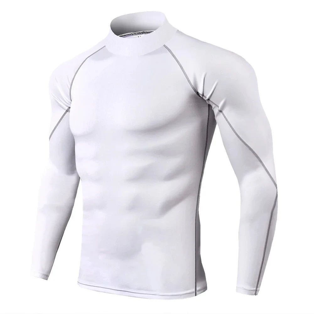 NEW Arrivals S-4XL Plus Size Men Sport T-Shirt Quick Dry Bodybuilding Running Cycling Shirt Long Sleeve Compression Top Gym T-Shirt Men Fitness Tight Blouse Sports Apparel Supplies