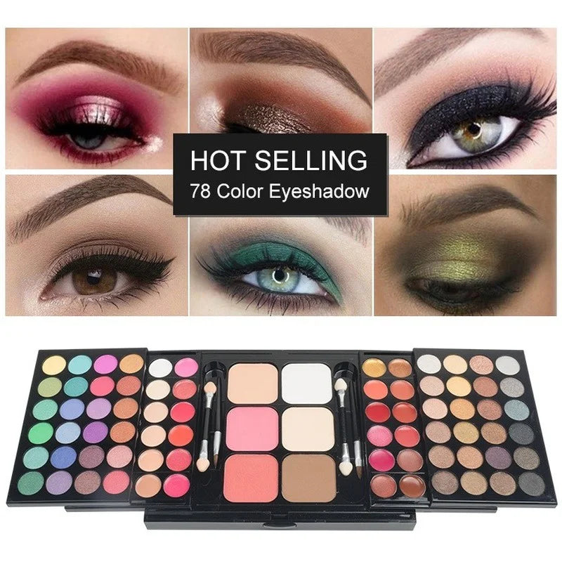 NEW Arrivals 40 Colors Set Glitter Eyeshadow Palette Matte Waterproof Long Lasting Pressed Powder Cosmetics Kit Fashion Women Make-Up Tools Cosmetics Supplies
