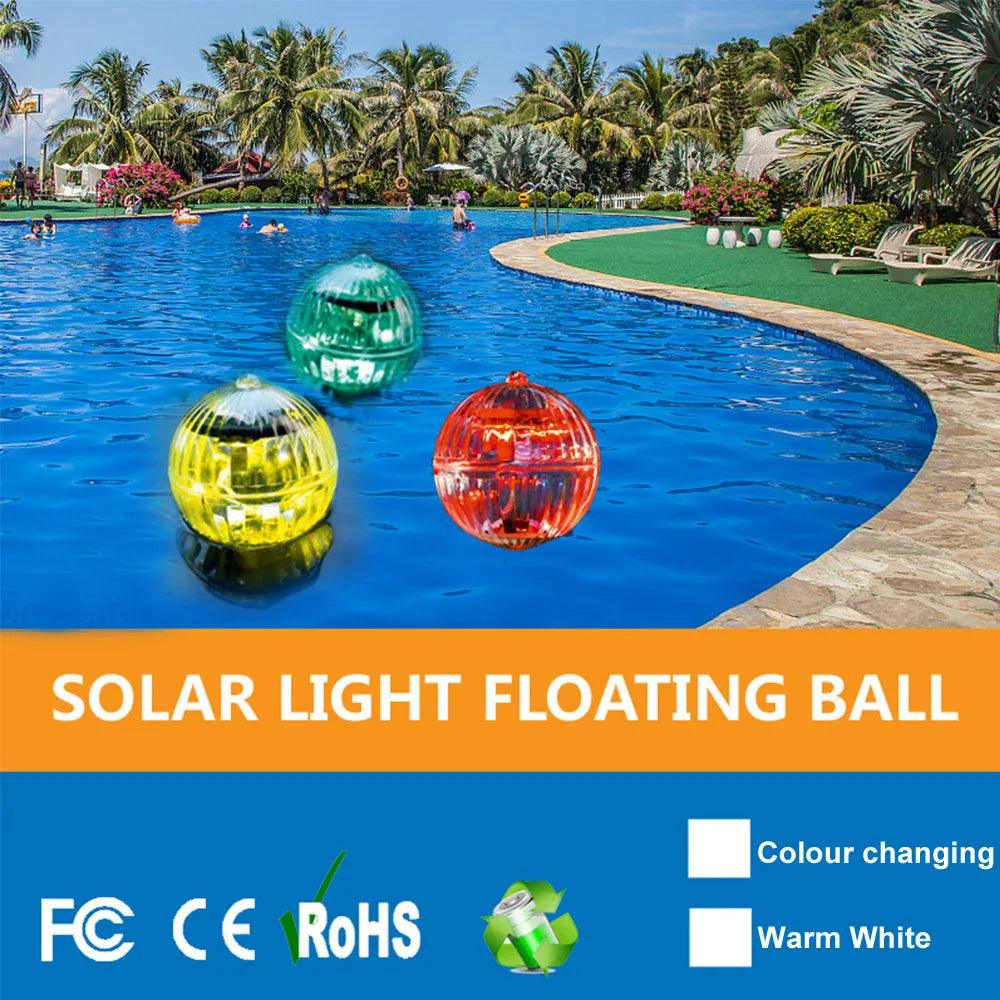 NEW 4PCS Set Led Solar Floating Lamps Swimming Water Pool Ball Solar Panel Powered Pond Drift Waterproof Glow Show Disco Color Changing Lights