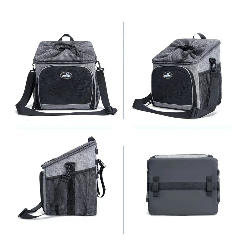 Dog Bike Basket Carrier Pet Bicycle Front Carrier Backpack for Bike Riding Foldable Removable Pet Travel Bag for Cats Small Dogs