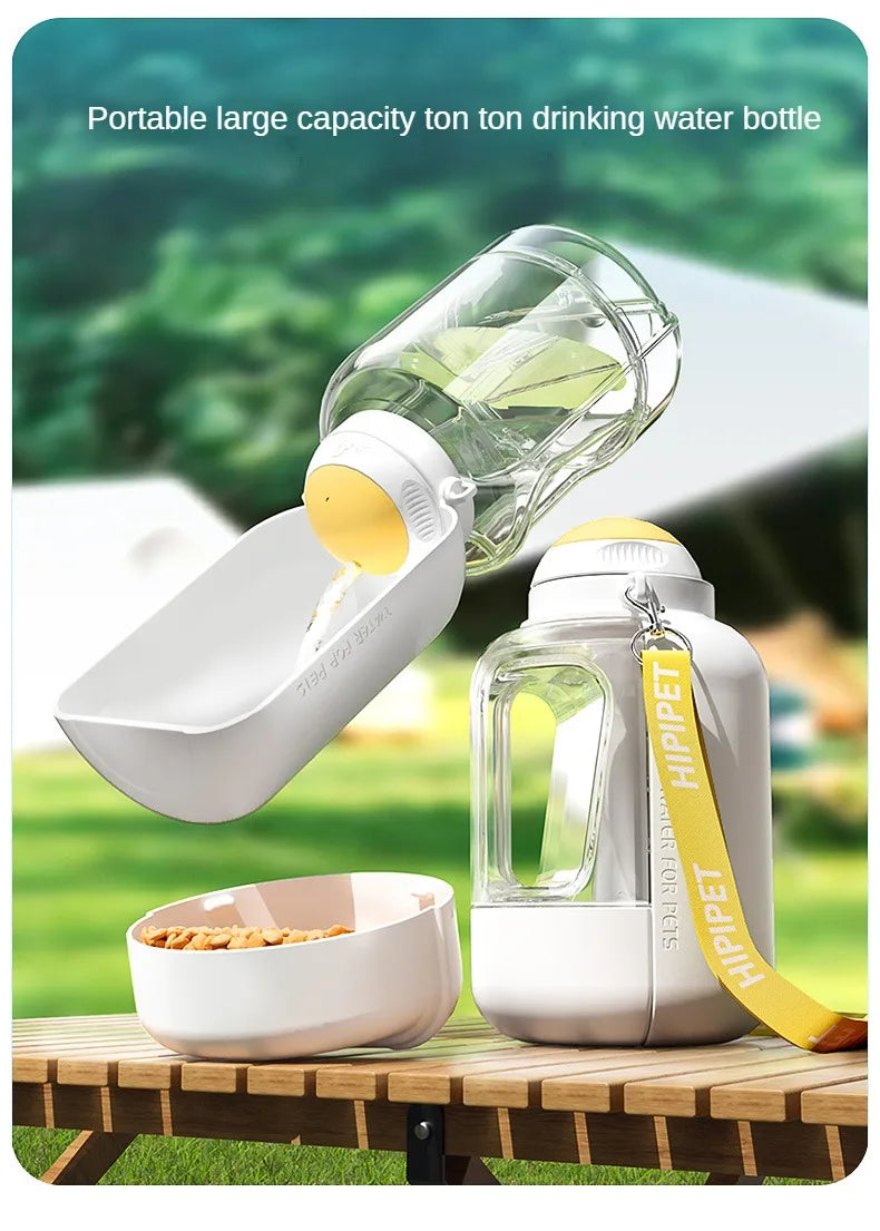 New Dog Ton Ton 1500ML Large Capacity Pet Outdoor Travel Hiking Running Drinking Pot Cat Water Dispenser Portable Cup Water and Food Integrated Bowl Pets Supplies