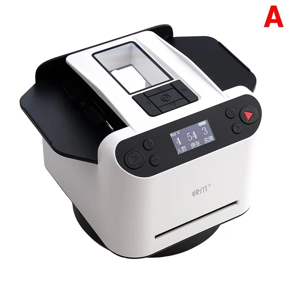 NEW Arrivals 360° Rotating Remote Control Automatic Card Shuffler Dealer Machine 2 In 1 Playing Cards Shuffling Dealing Tool Home Party Poker Device Casino Poker Cards Accessories