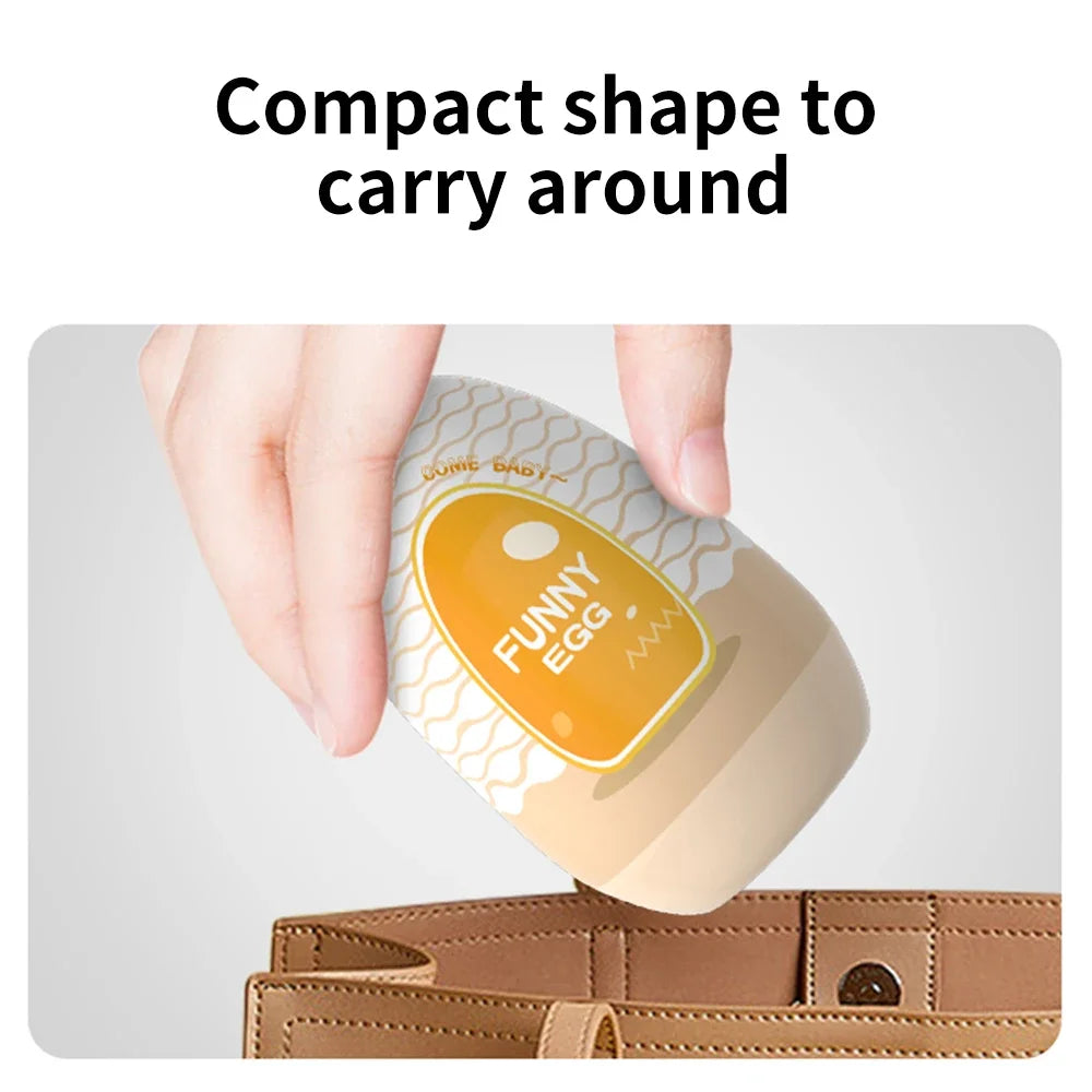 Adult Mini Portable Masturbation Egg Cup Realistic Vagina Beginner Soft Masturbation Cup Penis Massager Stimulator Sex Toys for Man