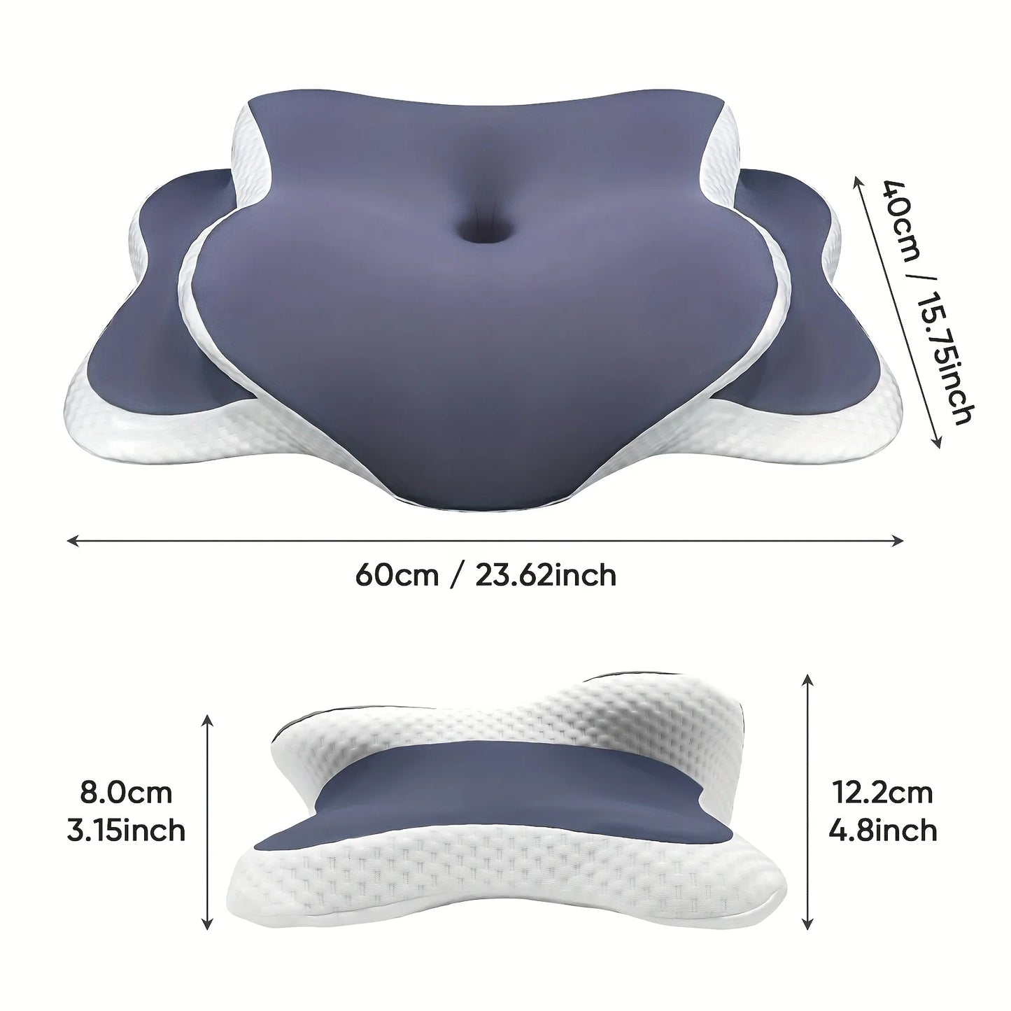 NEW Arrivals Purple Color Butterfly-Shaped Ergonomic Pillow – Breathable Mesh Fabric, Suitable for Side Sleepers, Back Spine Cervical Support Massage Cushion