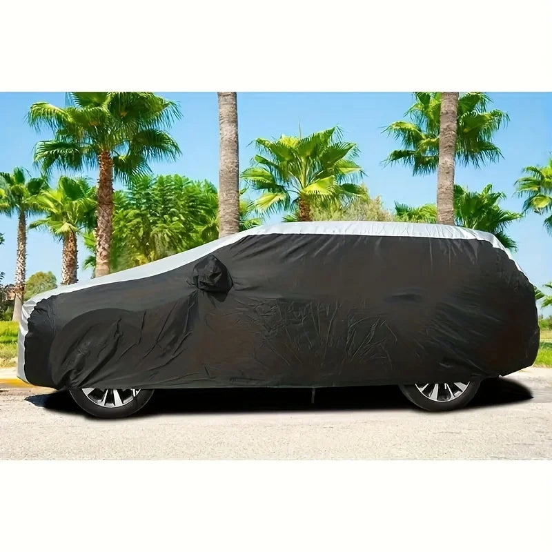 NEW Silver/Black XL-XXL Size Exterior Car Cover Universal Waterproof Dustproof UV Protection Car Protective Cover for Sedan SUV Full Car Covers