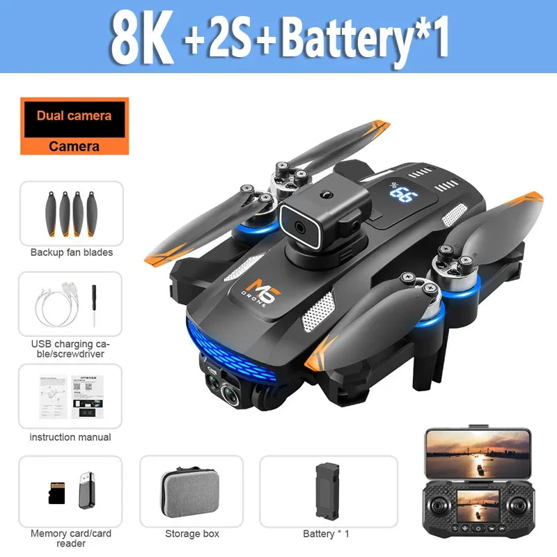 NEW Xiaomi MIJIA M6 Drone + 2 Batteries Professional 8K Camera Drone 5G WI-FI FPV UAV With Screen Remote Control RC Drone Avoidance Aerial Quadcopter