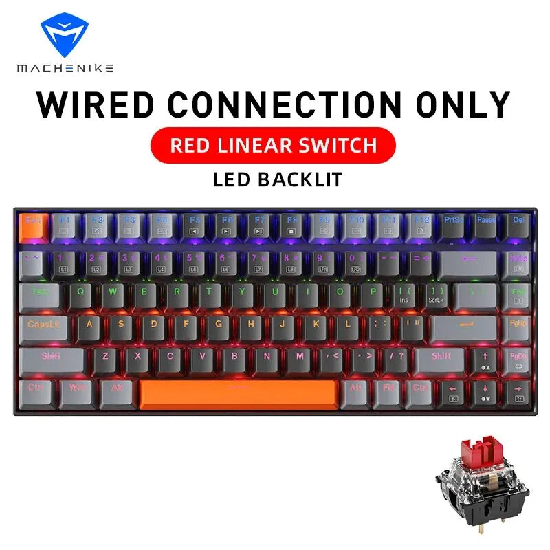 NEW Arrivals K500A-B84 Mechanical Desktop Keyboard 75% TKL Hot-Swappable Wired Gaming Keyboard 6-Color Backlit 84 Keys For PC Gamers Laptop Accessories Supplies Electronics Computer Products