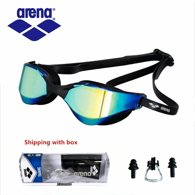 NEW Arrivals 2PCS Set 100% Original ARENA Professional Swimming Racing Goggles High-Definition 7 Colors Waterproof Anti-Fog UV400 Competition Training Swimming Top Quality Goggles