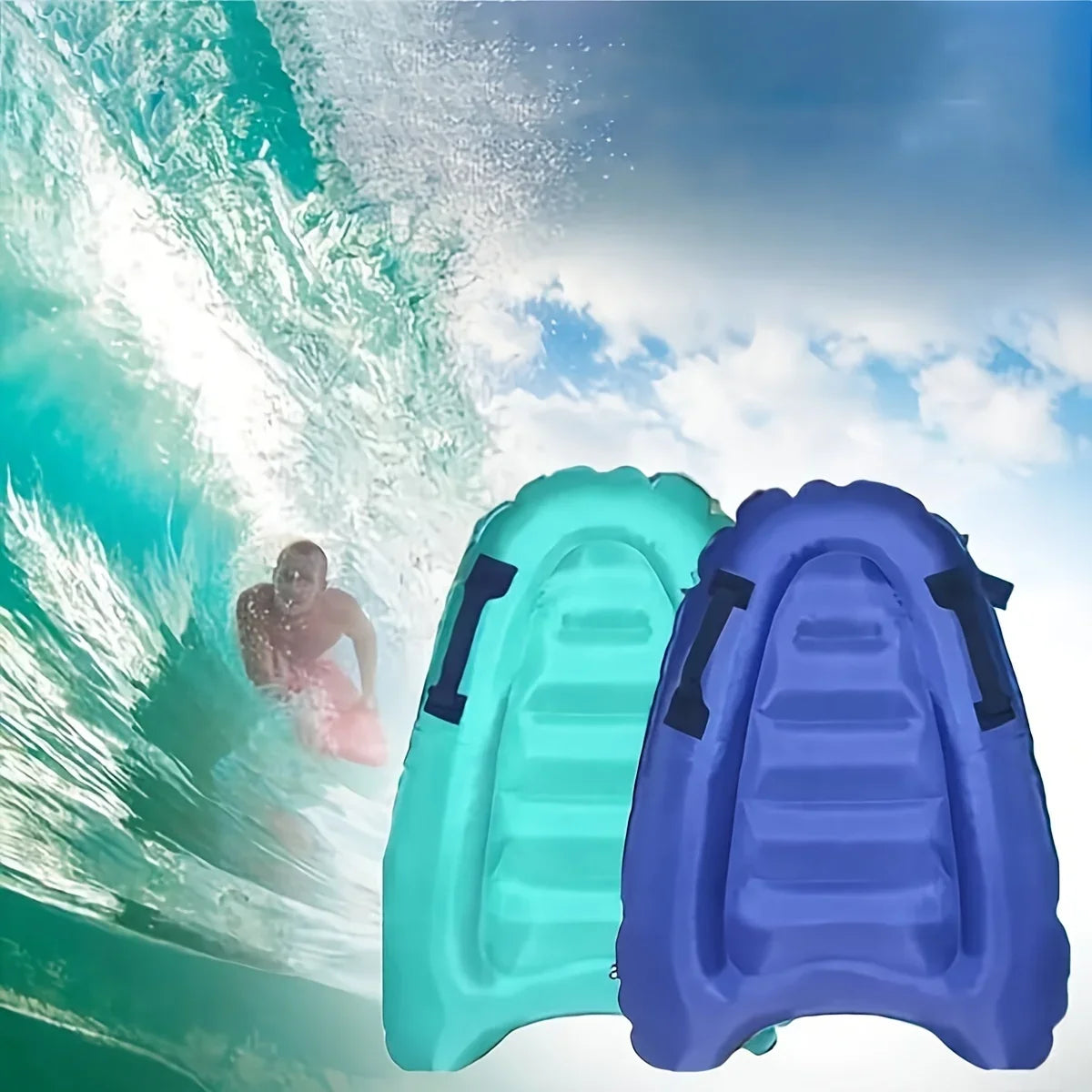 NEW Arrivals Inflatable Surfboard with Handle, Floating Swimming Board, Light and Portable, Suitable Surf Training Board Summer Beach Surfing Accessories Swimming Supplies