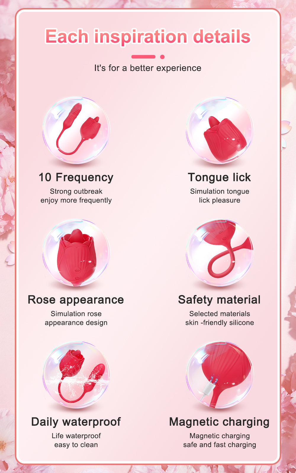 Rose Toy Dildo Thrusting Vibrator for Women Egg Clitoris Sucker Stimulator Tongue Licking Adults Goods Sucking Sex Toys Female