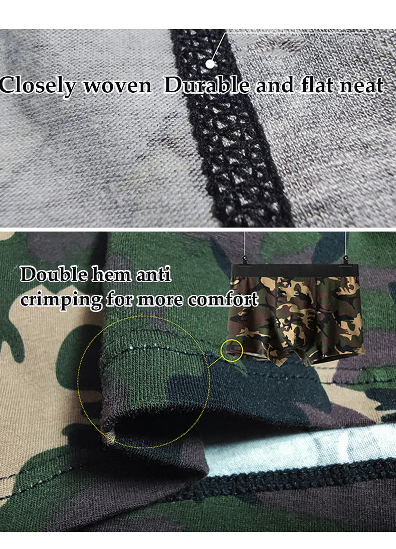 5pcs/lot Men's Panties Luxury Pouch Bulge Underpants Man Boxers Camouflage Boxer Shorts Mens Cotton Breathable Underwear For Men