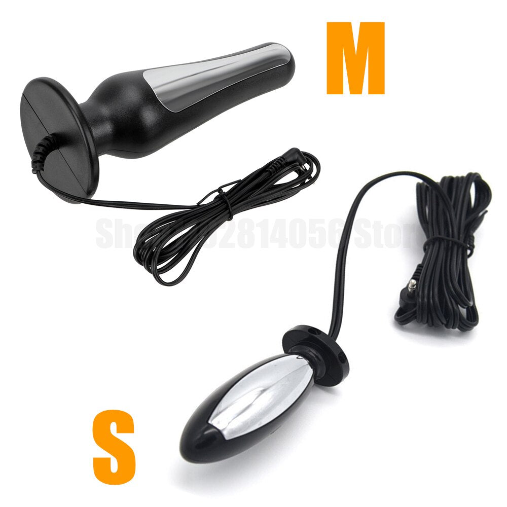 Hot!Electric Shock Anal Butt Plug Anus Vagina Expand Dildo Vibrator for Women Men E-stim Prostate Massage Bdsm Toy on Couple Sex
