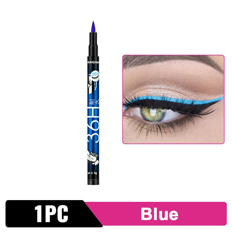 Liquid Eyeliner Quick-Dry Waterproof Eyeliner Pencil 36H Long-Lasting Black Liquid Eye Liner Pen Makeup Cosmetics Tool Beauty