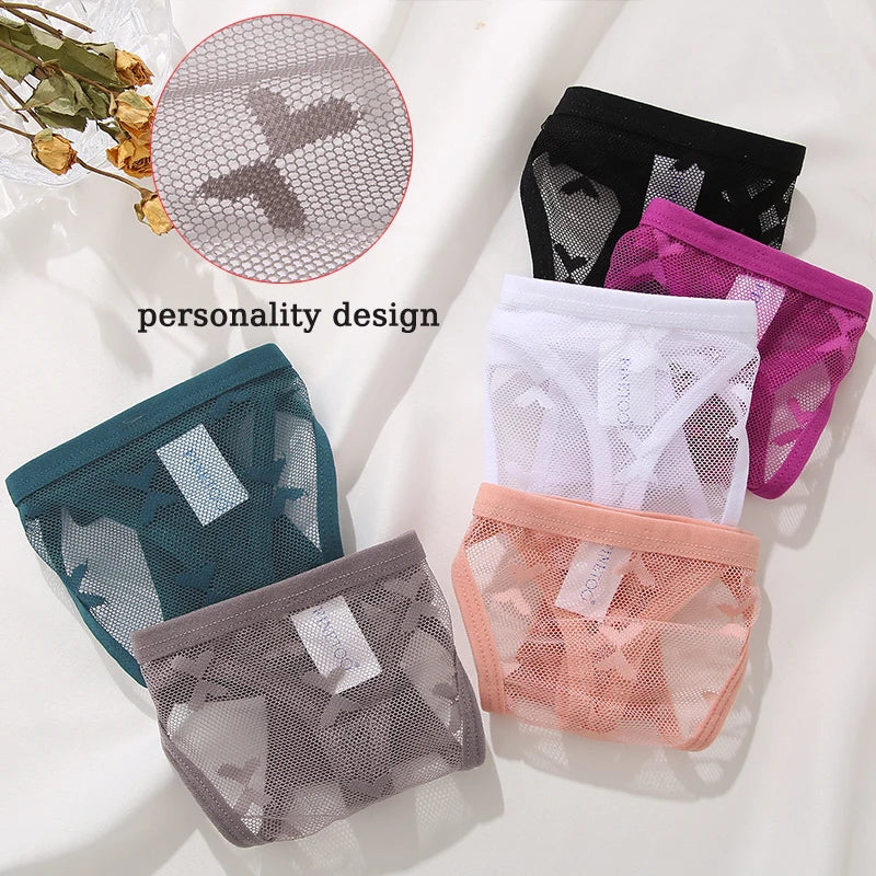 5PCS/Set Perspective Sexy Women Panties Butterfly Design Thong Underwear for Female G-String Intimates Lingerie Tanga Panties