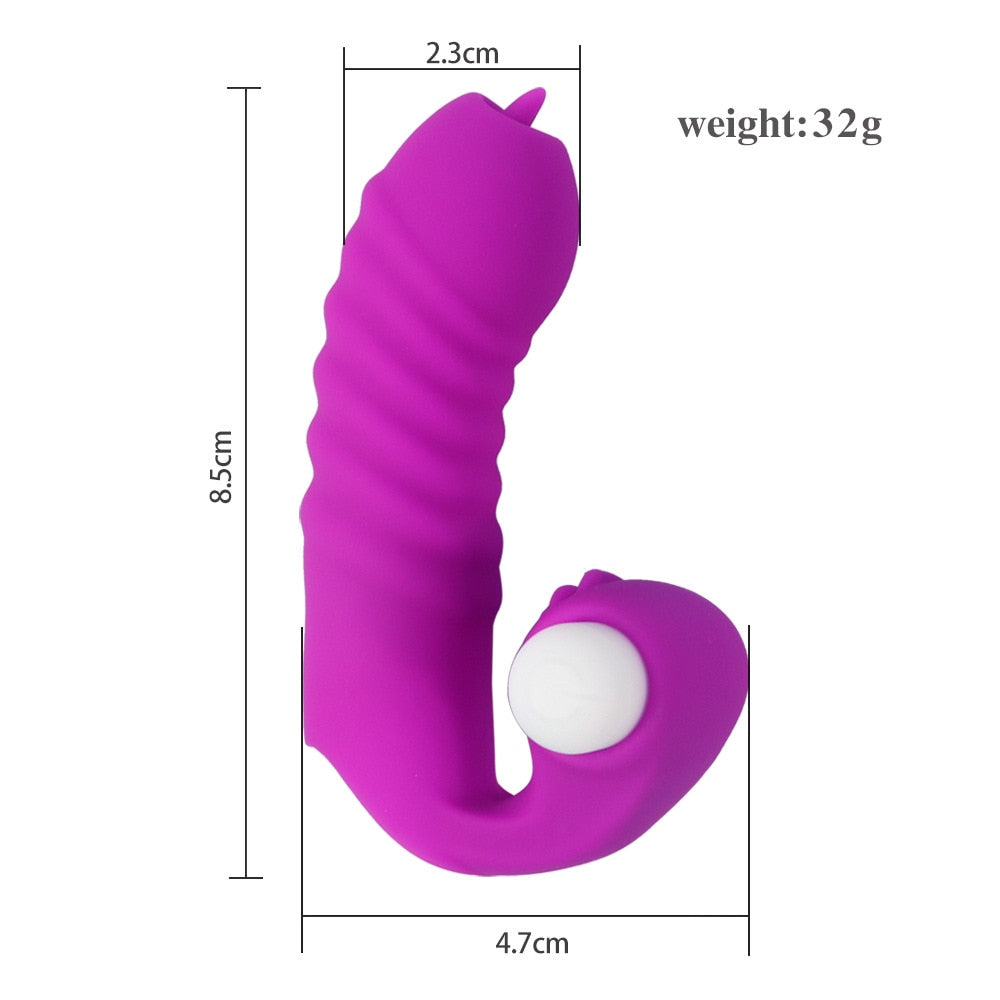 Adult Finger Cover Vibrator Tongue Licking Massager Sex Toys for Women G Spot Stimulate Couple Flirting