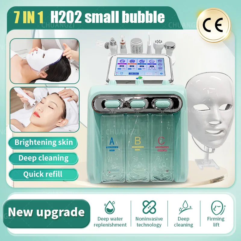 6 In 1 H2O2 Water Ox--ygen Jet Peel Hydra Beauty Skin Cleansing Hy-dra Dermabrasion Facial Machine Water Aqua Peeling
