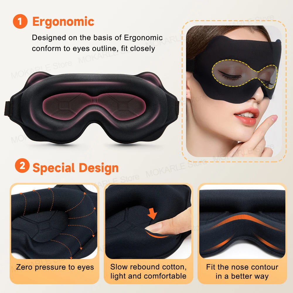 NEW 3D Sleep Mask 5 Colors for Eyes Soft Sleeping Eye Mask Travel Airplane Hotels Eyeshade Night Breathable Sleeping Aid Mask Eye Shade