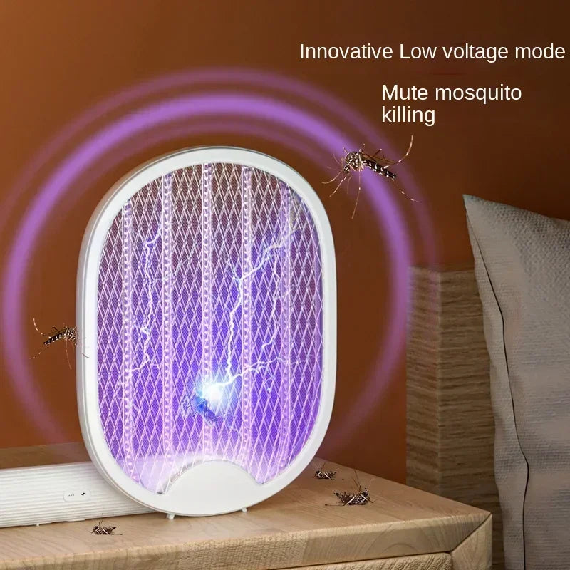 NEW Arrivals Foldable Electric Mosquito killer 3000W Powerful USB Rechargeable Fly Trap Mosquito Swatter Holder with UV Insect killer Home Indoor Outdoor Beach Camping Garden Accessories