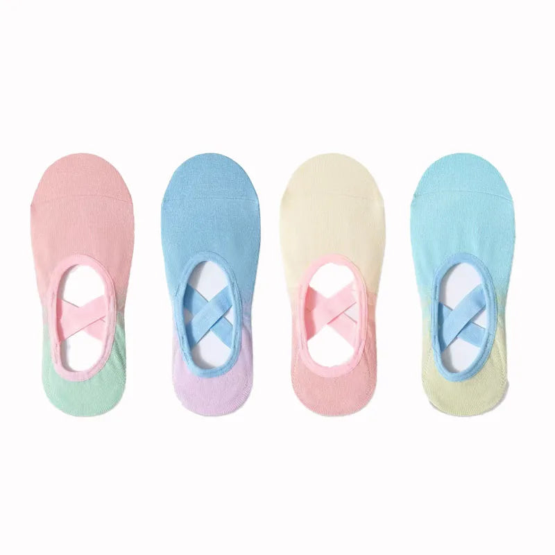NEW Arrivals 4 Pairs Women Fitness Dancing Yoga Professional Non-Slip Silicone Non-Slip Silicone Socks Gym Home Fitness Footwear Breathable Soft Yoga Socks Ladies Sports Apparel Accessories