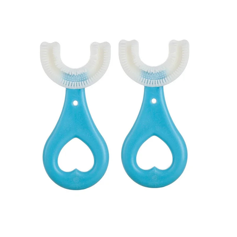 2 PCS Set Baby Toothbrush Children 360 Degree U-Shaped Child Toothbrush Teethers Baby Brush Silicone Kids Teeth Oral Care Cleaning Tools
