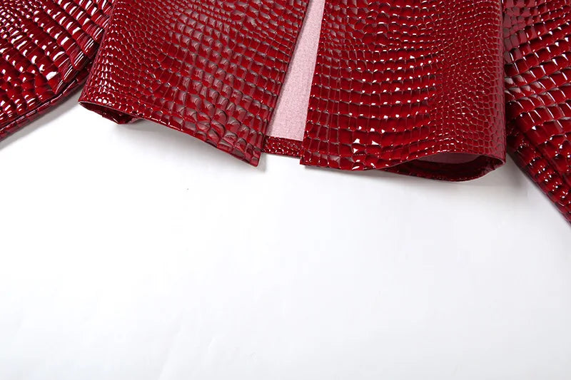 NEW Arrivals Autumn/Spring Snakeskin Leather Crop Jacket Women Hipster Trend Snake O-Neck Full Sleeve Streetwear Wild Basic PU Leather Outwear Coat Girls Luxury Fashion Clothing Supplies