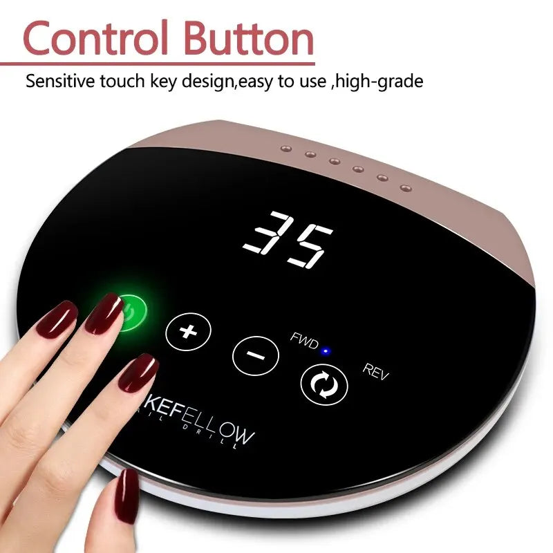 Collection 35000RPM Nail Drill Machine For Manicure Nail Sander With Touch Screen Electric Nail Drill Milling Cutter