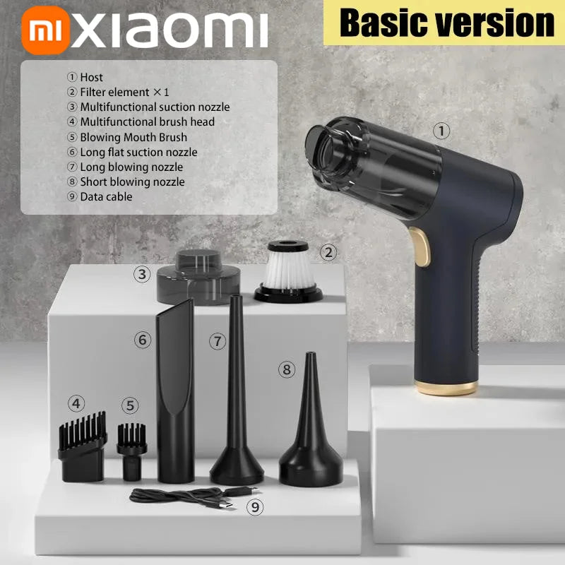 NEW Arrivals Xiaomi Car Vacuum High Pressure Cleaner 2-in-1 Set with 3 Filters Portable 99000Pa Wireless Car Vacuum Cleaner Handheld Home Car Dual Use Car Vacuum Cleaners