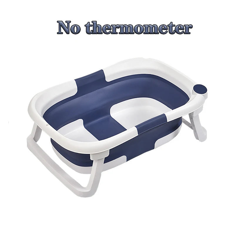 NEW Arrivals Real-Time Temperature Silicone Foldable Baby Take A Bath Bathtub Non-Slip Foot Bath Bucket Folding Bathtub Bathroom Basket Tub Babies Personal Care Supplies