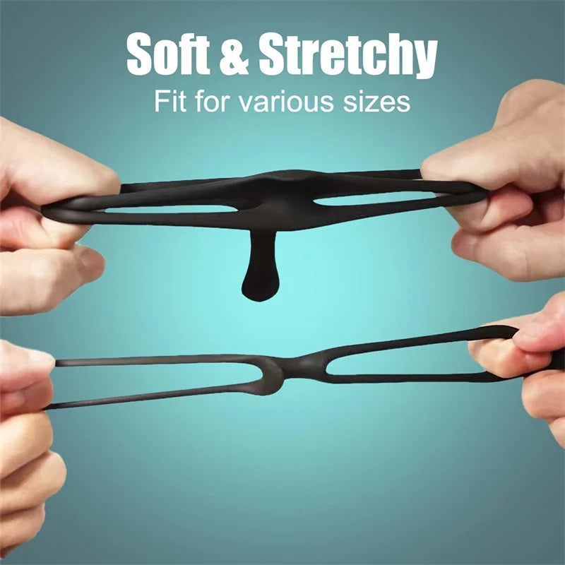 Adult Supplies Sex Toy Cock Ring With Rabbit Design Sex Toys For Men Soft Silicone Penis Ring For Erection Lasting Stronger Men Masturbation Supplies 18+ Sex Shop Toys Products