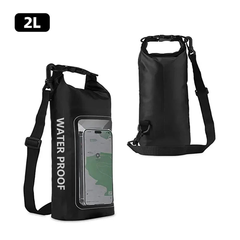 NEW Arrivals 2L 5L Dry Bag Swimming Pack Touch Screen Outdoor Waterproof Kayak Storage Bag Outdoor Beach Camping Kayak Trekking Drifting Rafting Surfing Boating Backpack Sports Accessories