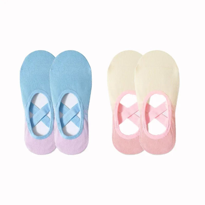 NEW Arrivals 4 Pairs Women Fitness Dancing Yoga Professional Non-Slip Silicone Non-Slip Silicone Socks Gym Home Fitness Footwear Breathable Soft Yoga Socks Ladies Sports Apparel Accessories