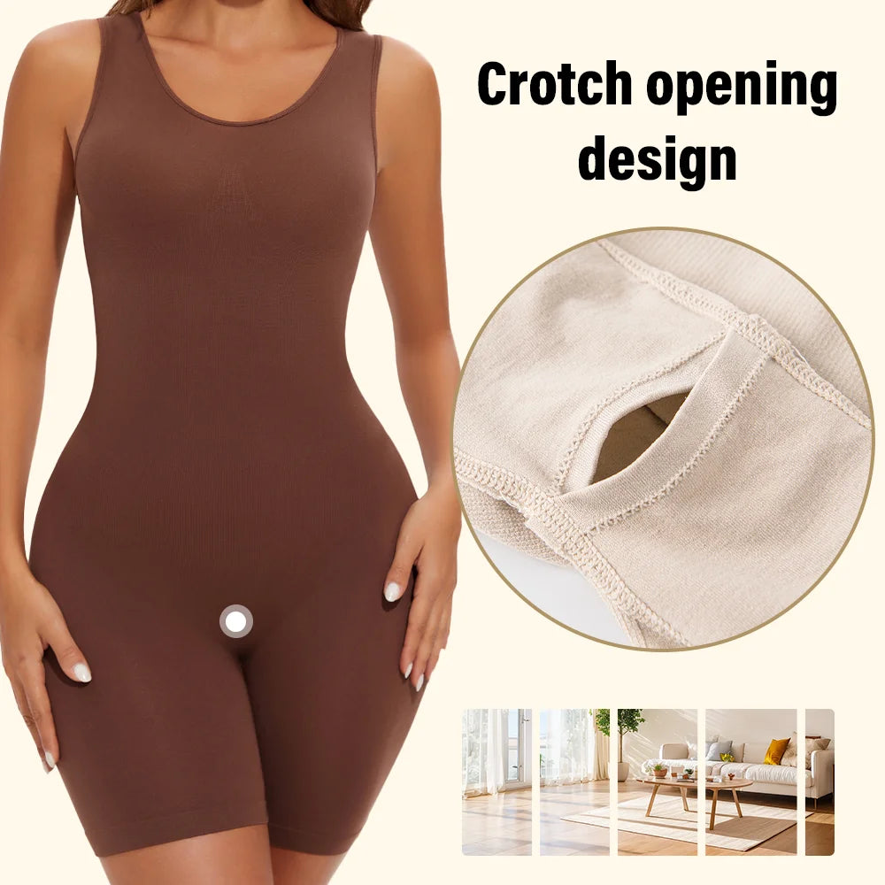 NEW Arrivals 2PCS Set S-2XL Sexy Bodysuits Full Coverage Shapewear Thigh Slim Body Suit Wide Shoulder Body Shaper Jumpsuit Seamless Shapers Slimmer