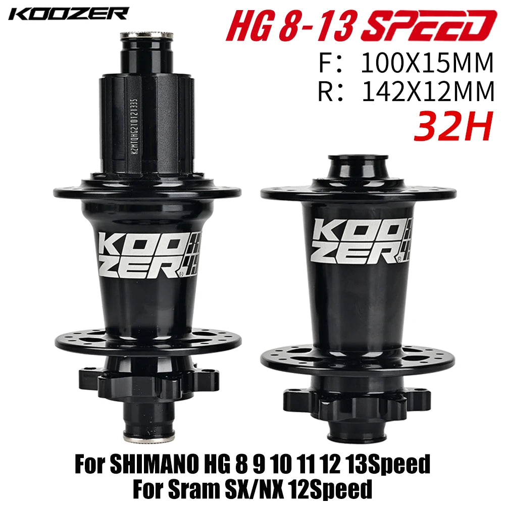 Bicycle Hubs Set KOOZER XM490 PRO 28/32/36 Holes QR THRU TA Steel Shaft 4 Bearing 6 Pawl K7 HG XD MS 8 9 10 11 12 Speed SX NX 12S Bicycle Parts Spares Accessories Sports Supplies