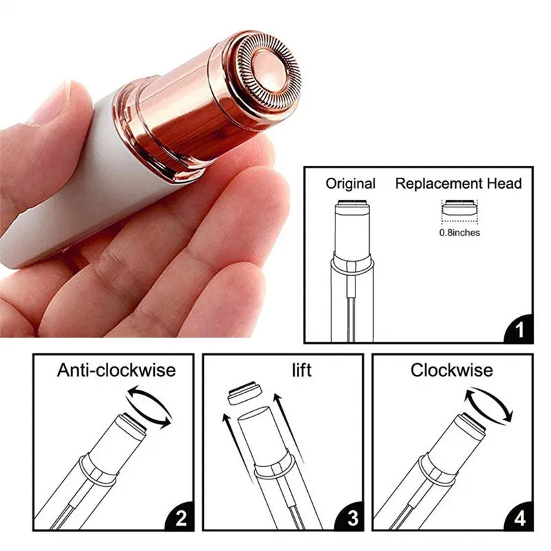 Women's Hair Remover Epilator Face Hair Removal Lipstick Shaver Electric Eyebrow Trimmer Mini Shaver Epilator Hair Removal Tool
