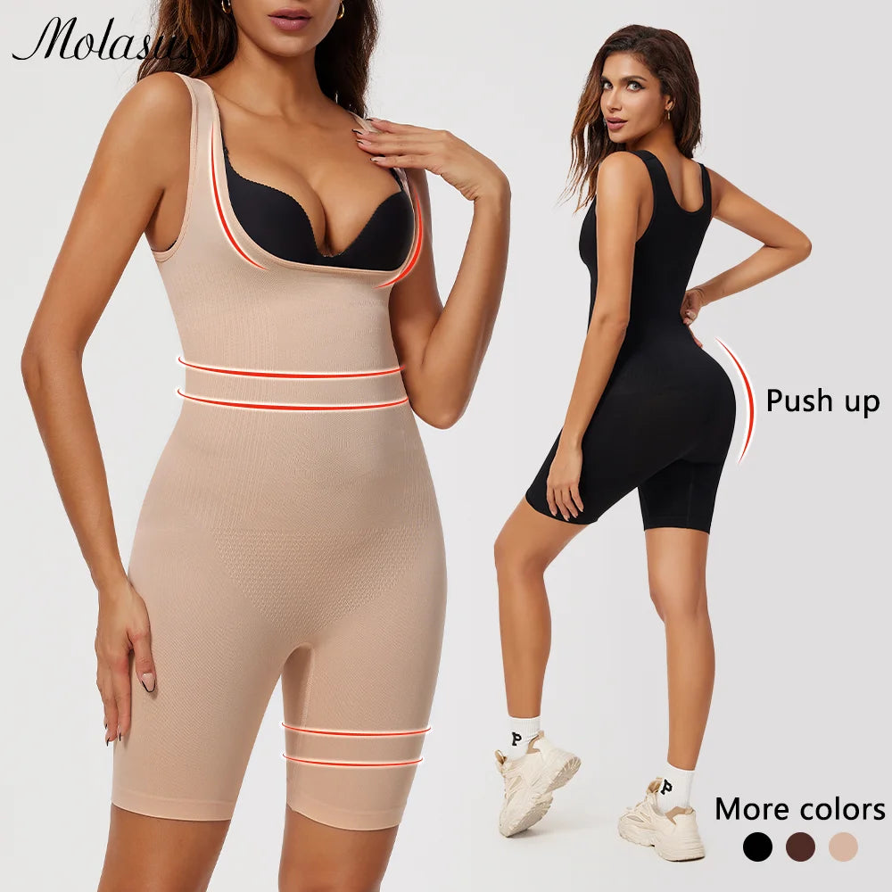 NEW Arrivals 2PCS Set S-2XL Women Tighten Up Breast Bodysuit Boxer Briefs Underwear Shapewear Butt Lifter New Tummy Control Body Shaper Slimming Bodysuits