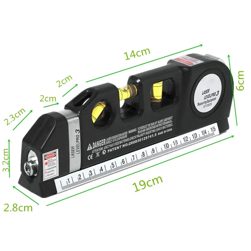 NEW Arrivals Laser Level Horizon Vertical Measure 8FT Aligner Standard and Metric Rulers Multipurpose Measure Home Appliances