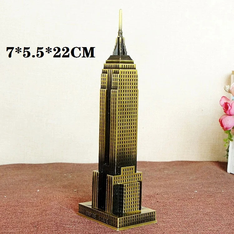 NEW Arrivals 30 Kind Metal Handicrafts Pisa Tower Egyptian Pyramids Building Model Taj Mahal Empire State Building Ornaments Architects Gifts Home Office Decoration Supplies