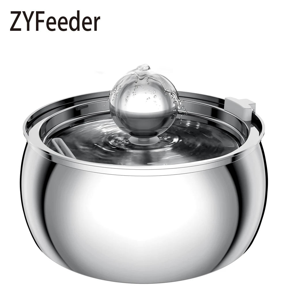 NEW Arrivals 4L Cat Drinking Fountain Stainless Steel Pet Water Feeder with Window Silent Automatic Cat Dog Water Feeder Not Plug