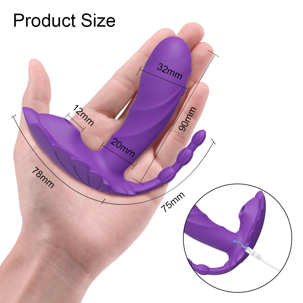 Bluetooth APP Control Vibrator for Women 3 in 1 Clitoris Stimulator G Spot Massager Wearable Adult Goods Sex Toy for Couple