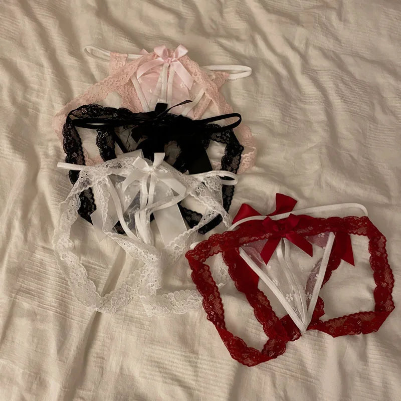 Hot Sexy Women Panties Lace G String Girls Briefs Mesh Hollow Out Thong Erotic Underwear Low Waist Female Intimates