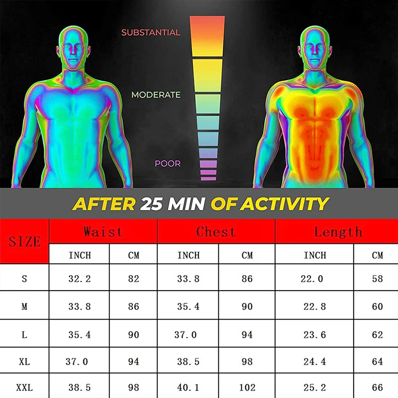 NEW Arrivals S-2XL 2 Colors Heat Trapping Vest Pullover Sweat Enhancing Shirts Workout Tank Top Sauna Shapewear Waist Trainer for Men Compression Fitness Sports Apparel Supplies