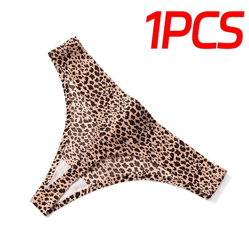NEW Arrivals 3Pcs/Set Sexy Leopard Thongs G-String Women Panties Thongs Fashion Underwear Seamless Printed Panties Breathable Cozy Bikini Silk T-Back Ladies Girls Sexy Underwear Supplies