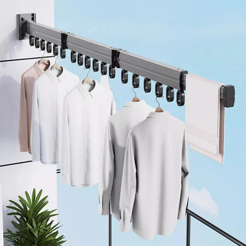 Space Saver Clothes dryer,White Aluminum Alloy Folding Drying Rack, Clothes Drying Rack, Wall-mounted Collapsible Drying Rack,